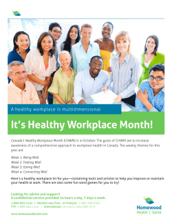 Healthy Workplace Month 2014