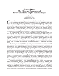 Graeme Wynn: The Historical Geography of Environment and