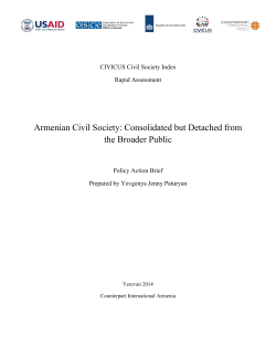 Armenian Civil Society: Consolidated but Detached from