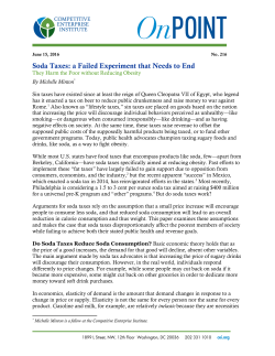 Soda Taxes: a Failed Experiment that Needs to End