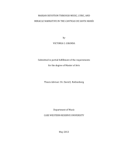 marian devotion through music, lyric, and miracle narrative in the