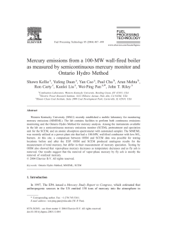 Mercury emissions from a 100-MW wall