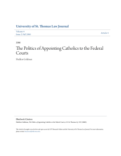 The Politics of Appointing Catholics to the Federal Courts
