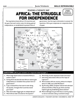 AfricA: The STruggle for independence