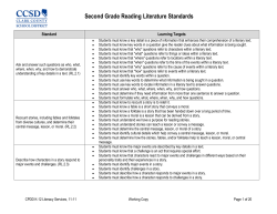 Second Grade Reading Literature Standards