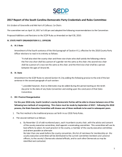 On April 13, the Credentials and Rules Committee met and voted to