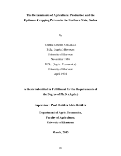 The Determinants of Agricultural Production and