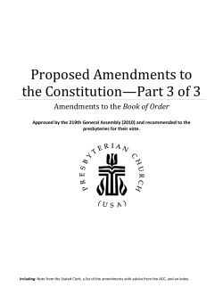 Proposed Amendments to the Constitution&mdash;Part 3 of 3