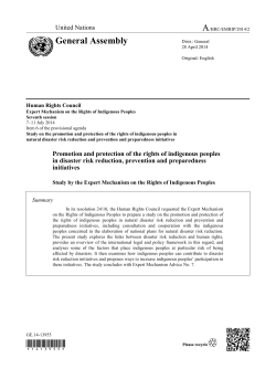 study on the promotion and protection of the rights of