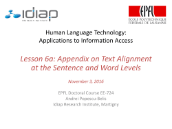 HLT Course: Lesson 7: Sentence Alignment