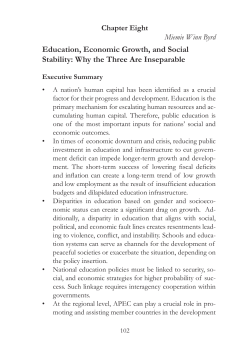 Education, Economic Growth, and Social Stability: Why the Three