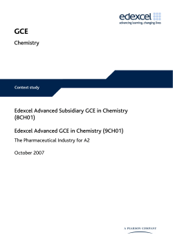 Chemistry Edexcel Advanced Subsidiary GCE in Chemistry (8CH01