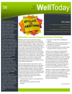 Optimism and the Power of Positive Thinking