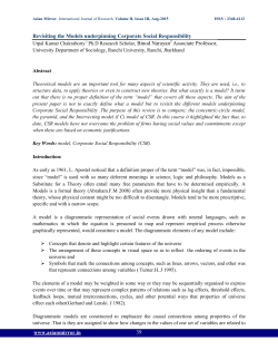 Revisiting the Models underpinning Corporate Social