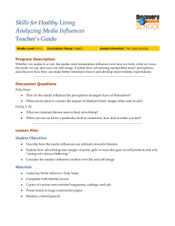 Skills for Healthy Living Analyzing Media Influences