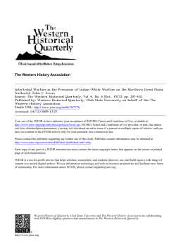 Intertribal Warfare as the Precursor of Indian