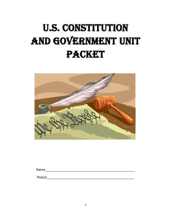 U.S. Constitution And Government Unit Packet