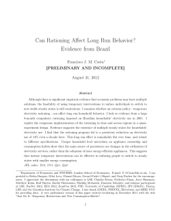 Can Rationing Affect Long Run Behavior? Evidence from Brazil