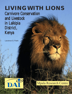 Living With Lions: Carnivore Conservation and Livestock in Laikipia