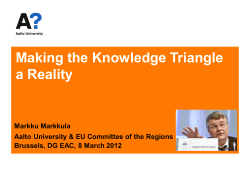 Making the Knowledge Triangle a Reality