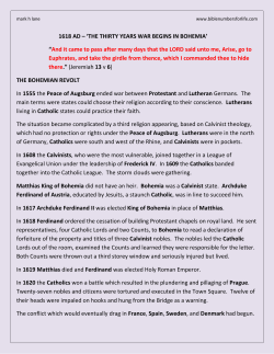 1618 AD &ndash; `THE THIRTY YEARS WAR BEGINS IN BOHEMIA` &ldquo;And it