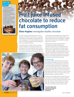 Fruit juice infused chocolate to reduce fat consumption