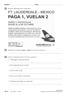 10.12 Nombre Fecha Read the following ad for Aerom&eacute;xico. Explain