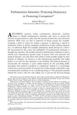 Parliamentary Immunity: Protecting Democracy or