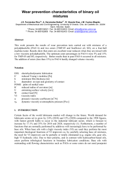 Wear prevention characteristics of binary oil mixtures