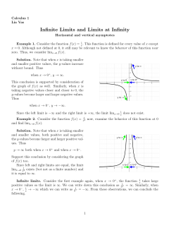 2. Infinite Limits, Limits at Infinity, Horizontal and Vertical