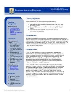 The Market Driven Student Learning Objectives Written