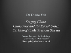 Staging China, Chinoiserie and the Racial Order: