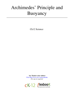 Archimedes` Principle and Buoyancy