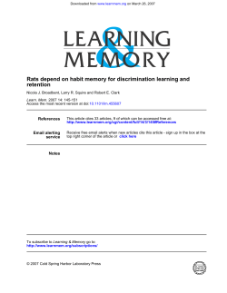 retention Rats depend on habit memory for discrimination learning and