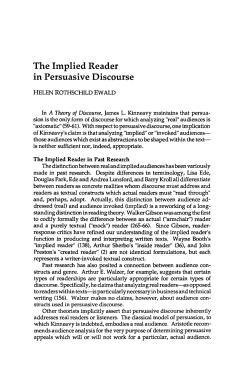 The Implied Reader in Persuasive Discourse