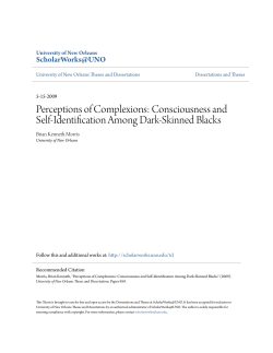Perceptions of Complexions: Consciousness