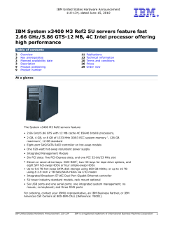 IBM System x3400 M3 Ref2 5U servers feature fast 2.66 GHz/5.86
