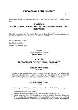 Act on the Takeover of Joint-Stock Companies