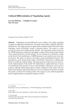 Cultural Differentiation of Negotiating Agents - Library