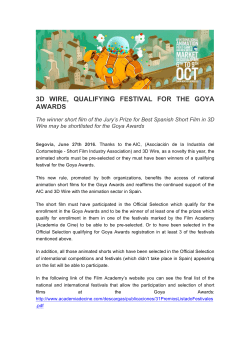 3d wire, qualifying festival for the goya awards