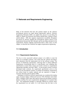 11 Rationale and Requirements Engineering