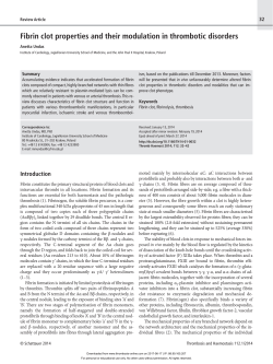 Fibrin clot properties and their modulation in thrombotic disorders