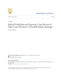 Judicial Federalism and Supreme Court Review of State Court