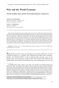 War and the World Economy : Stock Market
