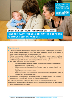How the Baby Friendly Initiative Supports Formula