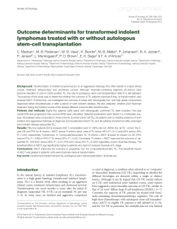 Outcome determinants for transformed indolent lymphomas treated