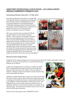 SIP Report 2015 - Soroptimist Malaysia