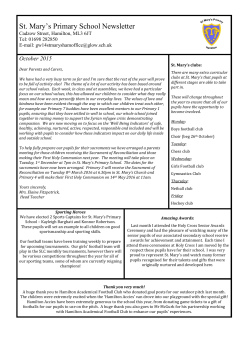 October 2015 - St. Mary`s Primary School