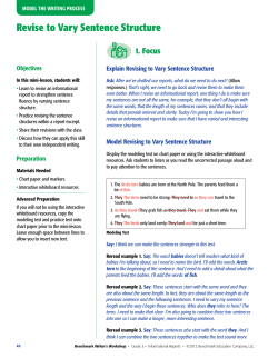 Revise to Vary Sentence Structure