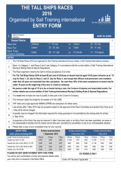 THE TALL SHIPS RACES 2016 Organised by Sail Training